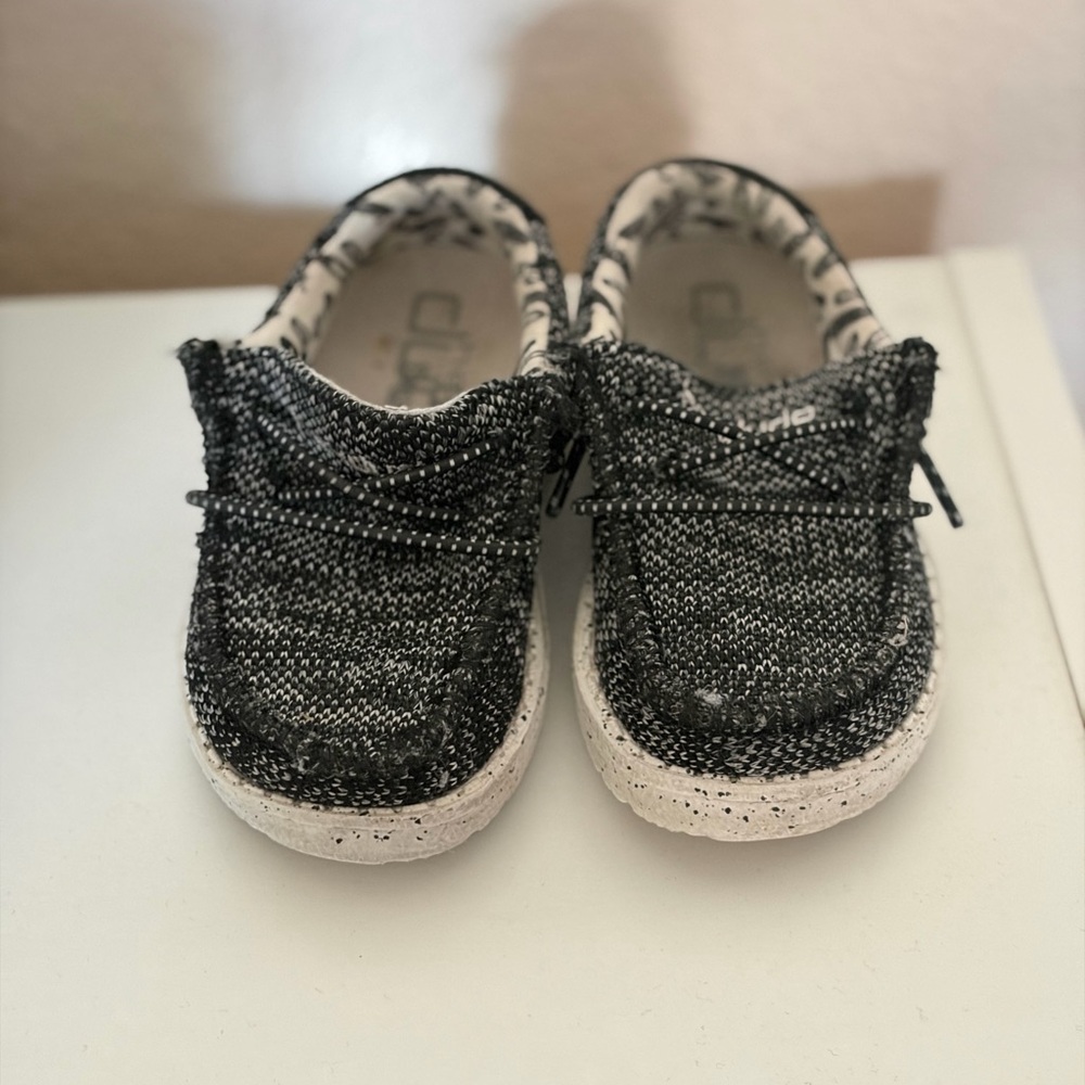 Hey Dude Black and White Kids Sneakers